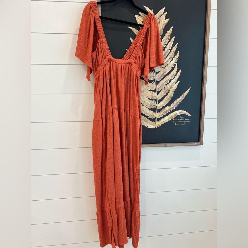NEW Free People Orange La La Maxi Dress - Picture 5 of 11